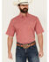 Image #1 - Cinch Men's Geo Print Short Sleeve Button-Down Western Shirt, Red, hi-res