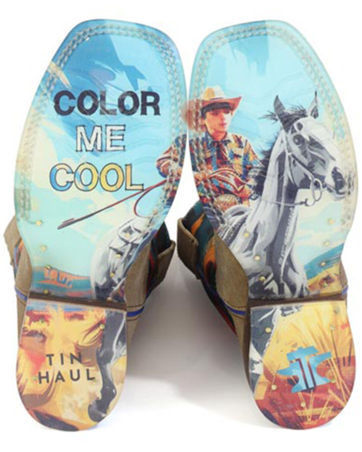 Image #2 - Tin Haul Boys' Color Me Cool Western Boots - Broad Square Toe, Tan, hi-res