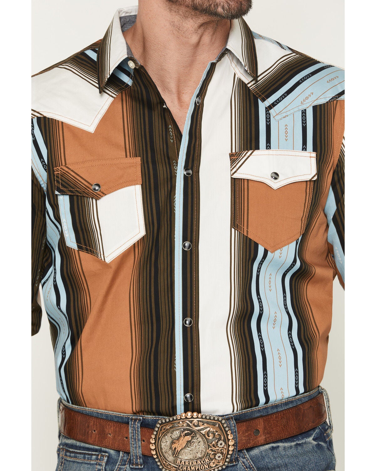 Image #3 - Cody James Men's Barrett Striped Long Sleeve Snap Western Shirt, Multi, hi-res