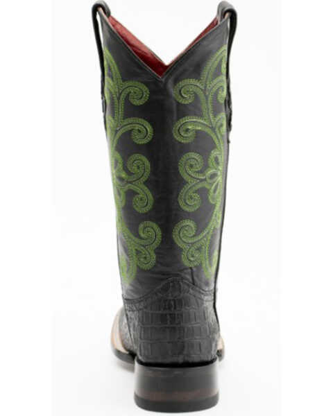 Image #4 - Ferrini Women's Caiman Croc Print Western Boots - Square Toe, Black, hi-res