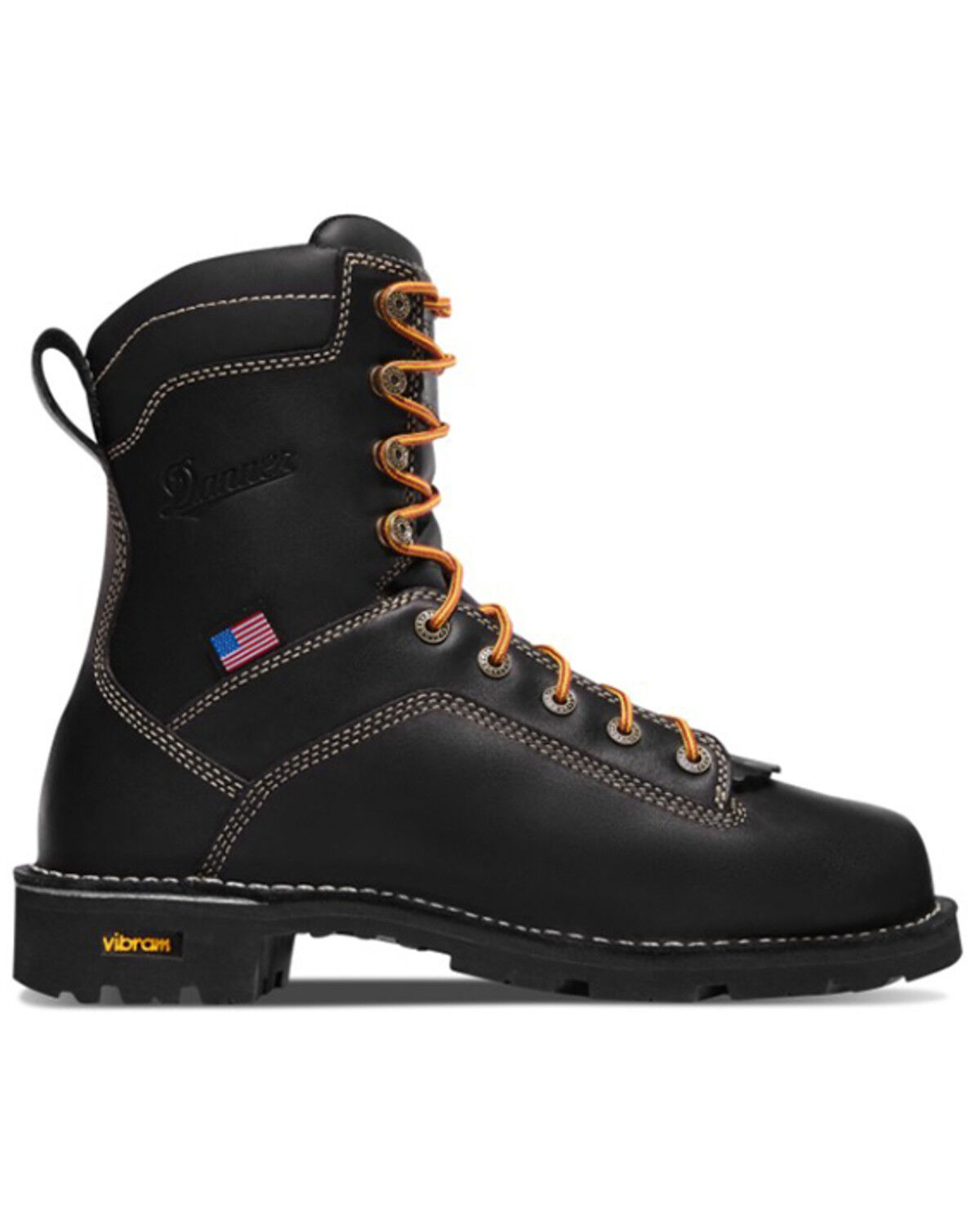 Image #2 - Danner Men's Quarry USA Work Boots - Soft Toe, Black, hi-res