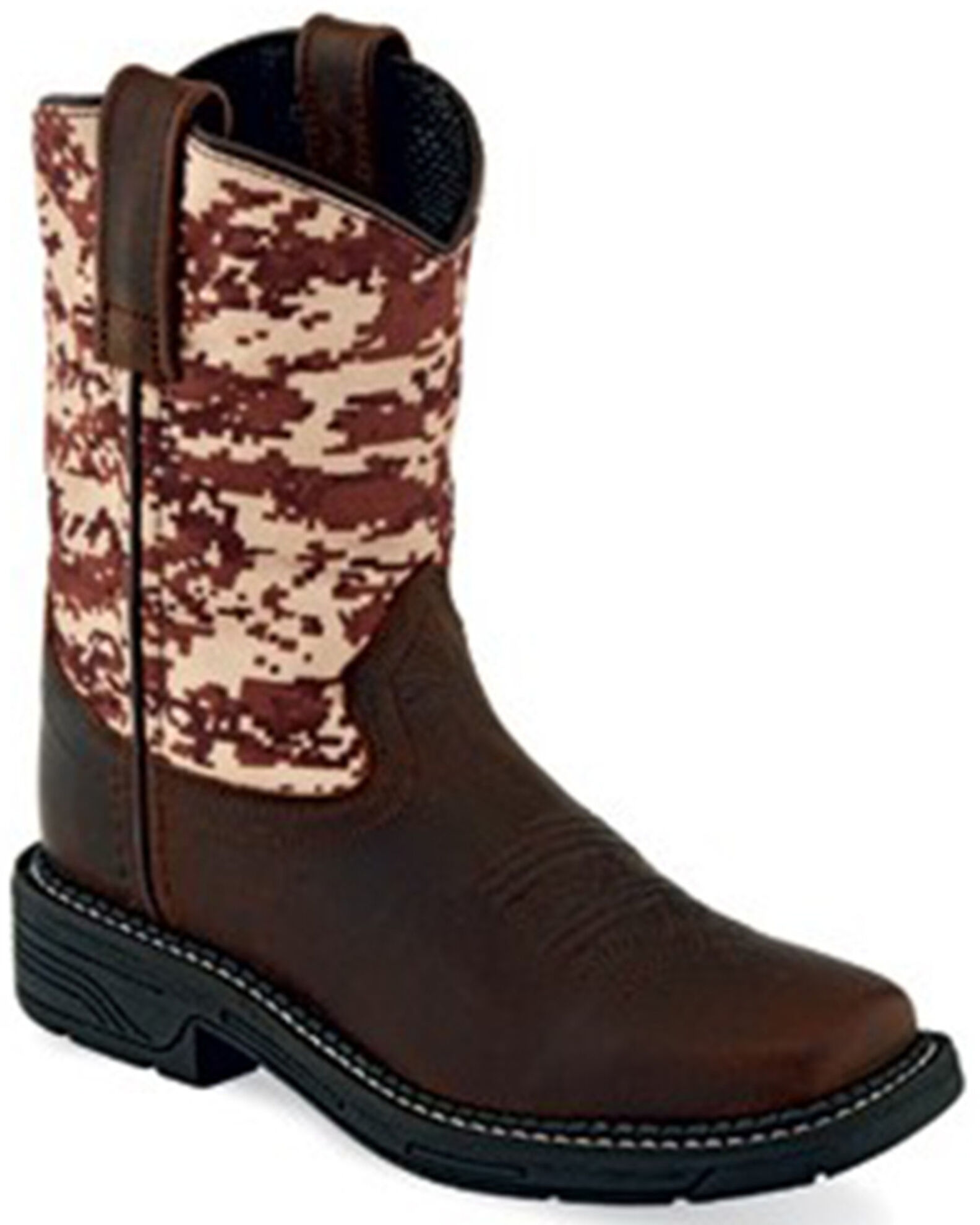 Camouflage top western boots