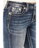 Image #4 - Miss Me Women's Dark Wash Mid Rise Bootcut Stretch Denim Jeans, Dark Wash, hi-res