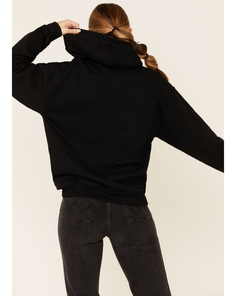 Cut & Paste Women's Black Sequoia Foil Graphic Hooded Sweatshirt , Black, hi-res