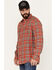 Image #2 - Brothers and Sons Men's Plaid Long Sleeve Button-Down Western Flannel Shirt, Red, hi-res
