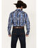 Image #4 - Rock & Roll Denim Men's Southwestern Striped Long Sleeve Pearl Snap Stretch Western Shirt, Blue, hi-res