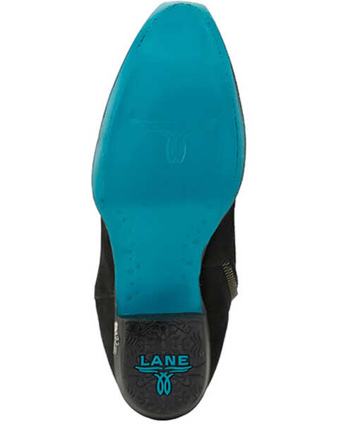Image #7 - Lane Women's Lexington Over The Knee Suede Western Boots - Snip Toe , Black, hi-res