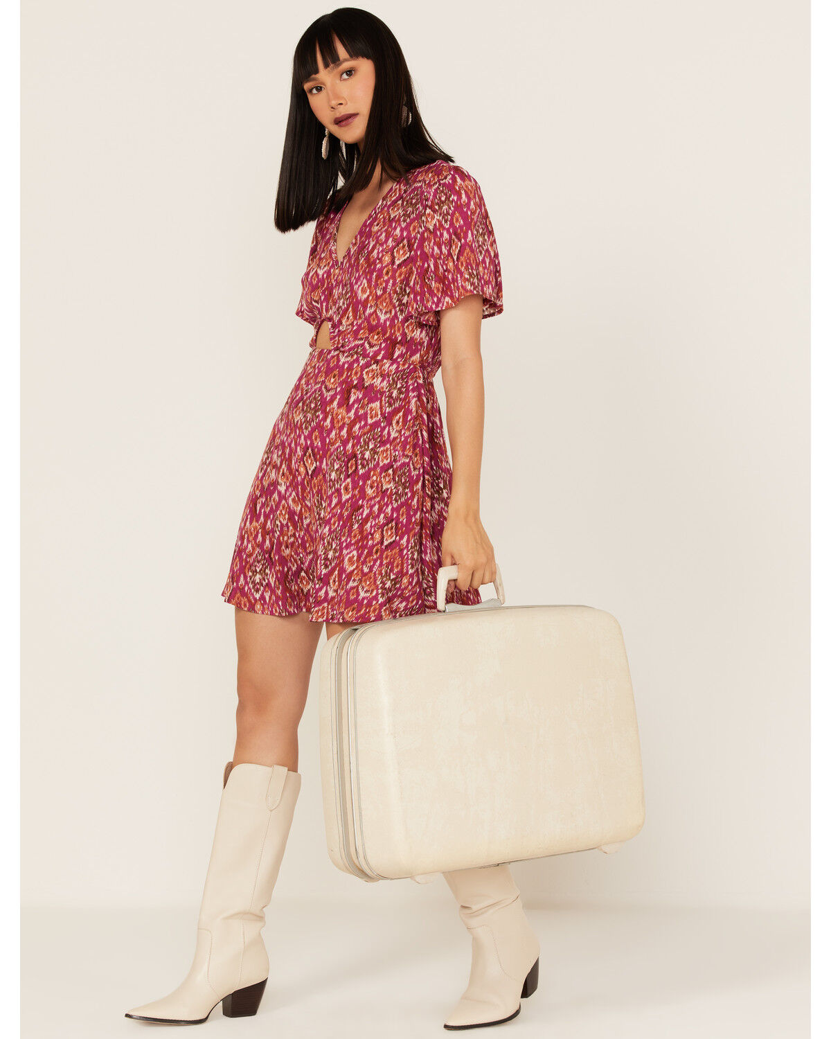 Image #1 - Band of the Free Women's Mystery To Me Short Sleeve Mini Dress, Fuscia, hi-res