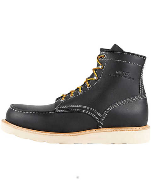 White's Boots Men's 6" Perry Lace-Up Work Boots - Moc Toe , Black, hi-res