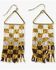 Image #1 - Ink + Alloy Women's Paige Ombre Checked Beaded Fringe Earrings, Multi, hi-res