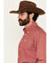 Image #2 - Cinch Men's Geo Print Long Sleeve Button-Down Western Shirt, Red, hi-res