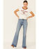 Image #2 - Shyanne Women's Off-White Horsing Around Graphic Short Sleeve Ringer Tee, Off White, hi-res