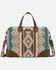 Image #1 - Wrangler Women's Sherpa Southwestern Print Canvas Duffle Bag, Brown, hi-res