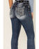 Miss Me Women's Shimmering Cross Mid Rise Bootcut Jeans, Dark Blue, hi-res