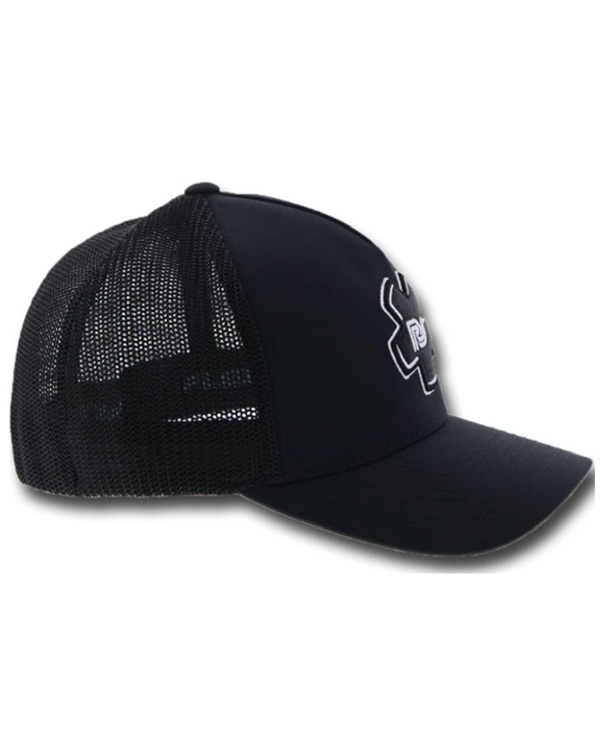 Image #4 - Hooey Men's Rocker Steiner Embroidered Logo FlexFit Trucker Cap, Black, hi-res