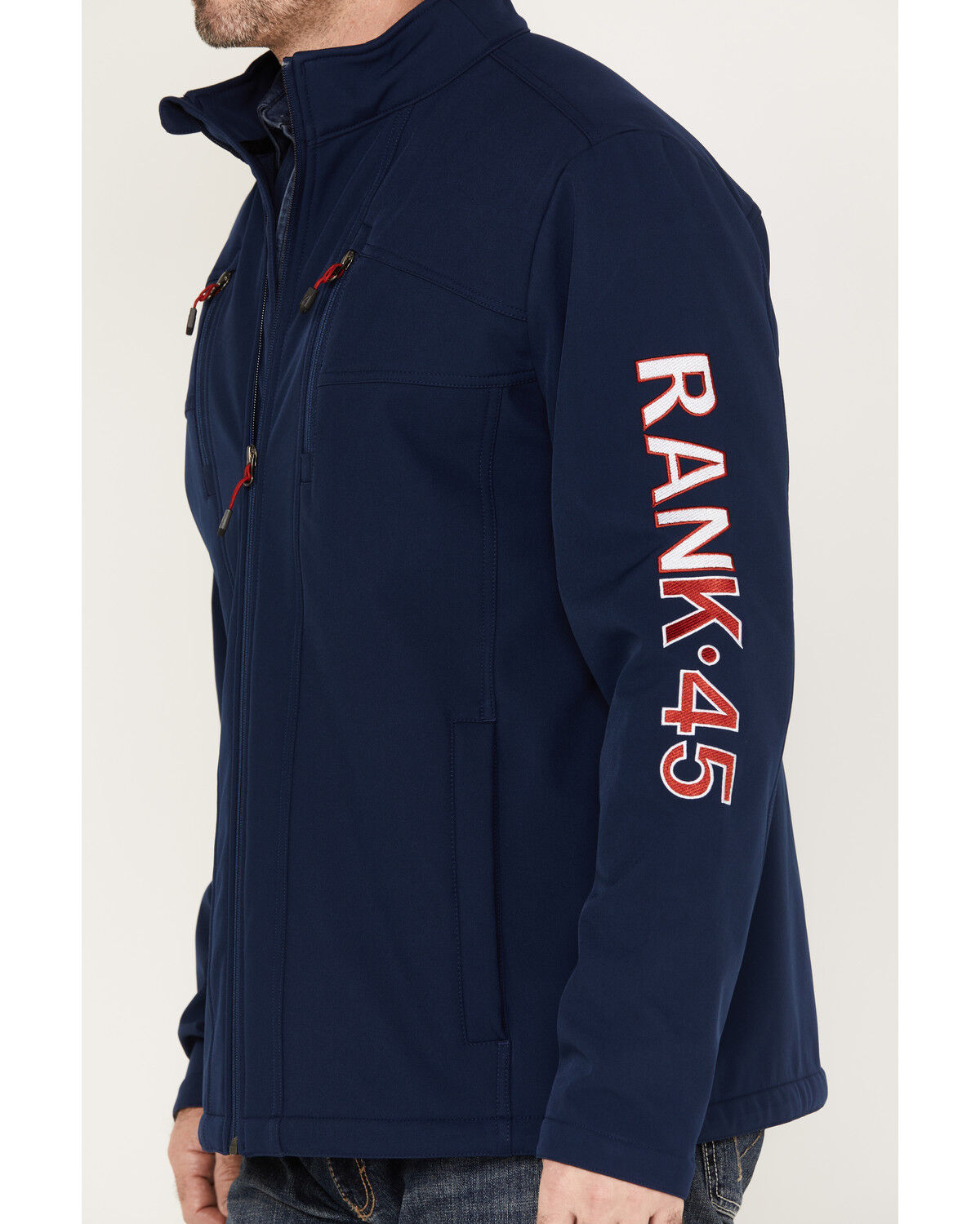 Image #3 - RANK 45® Men's Arlington Embroidered Softshell Jacket, Navy, hi-res