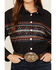 Image #3 - Rock & Roll Denim Women's Southwestern Border Print Cropped Long Sleeve Button-Down Western Shirt, Black, hi-res