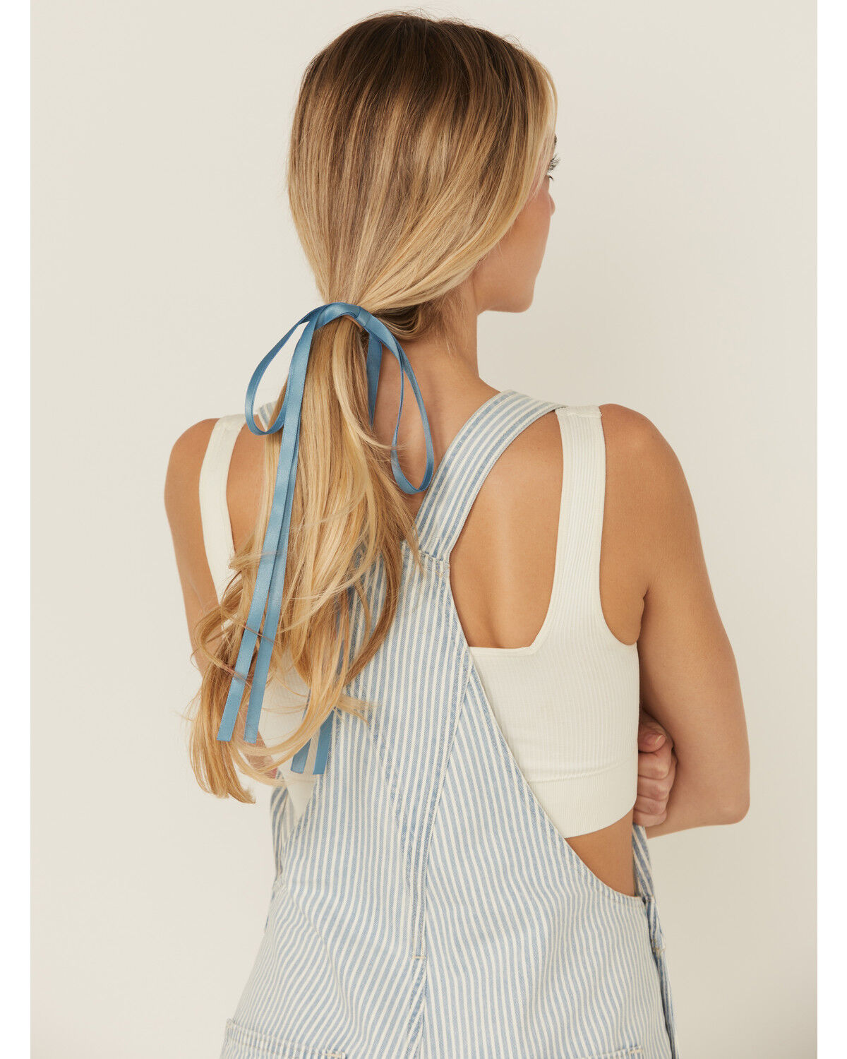 Image #2 - Shyanne Women's Long Ribbon Bow Hair Ties - 2 Piece, Blue, hi-res
