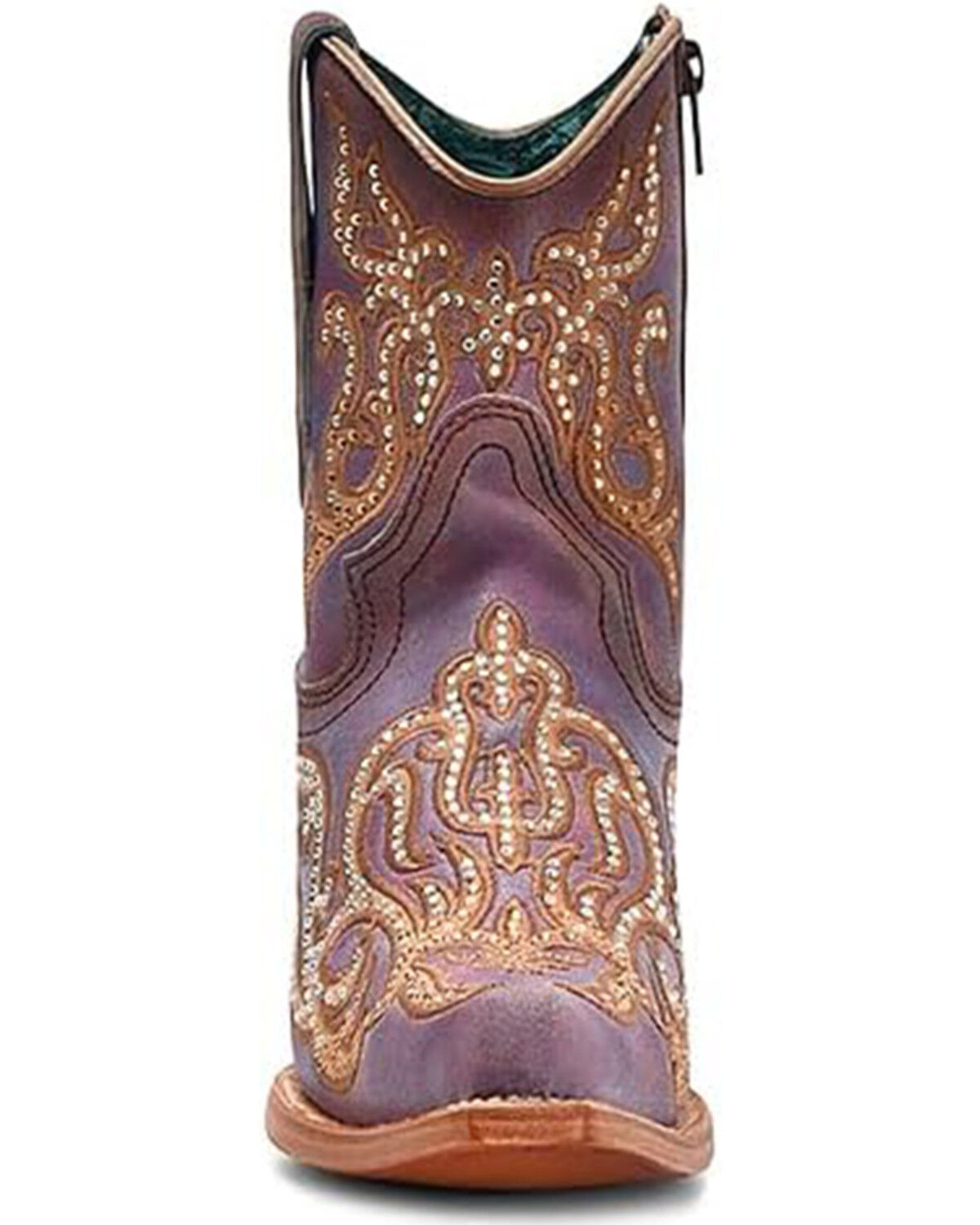Image #3 - Corral Women's Embellished Western Booties - Snip Toe, Violet, hi-res