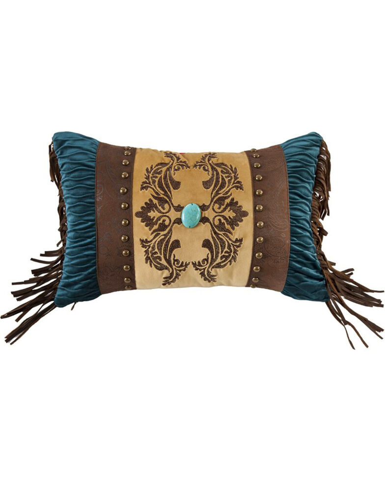 Hiend Accents Faux Leather Decorative Pillow With Jeweled Details