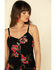 Image #2 - Shyanne Women's Black Floral Button Tie Tank Top, Black, hi-res