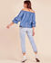 Image #2 - BB Dakota Women's Bohemian Rhapsody Ruffle Top , Medium Blue, hi-res