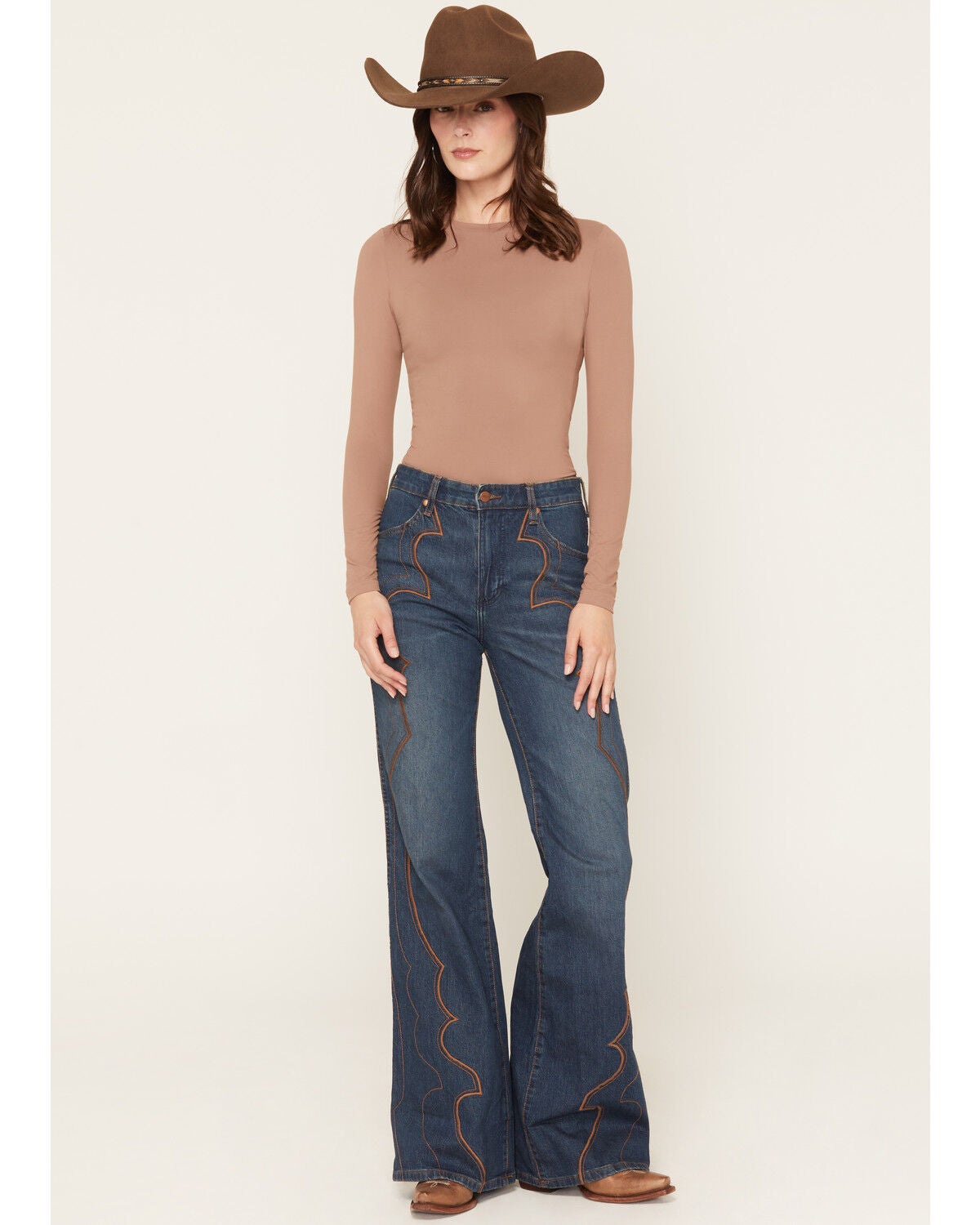 Wrangler Women's 70's Flare Stretch Denim Jeans, Dark Wash, hi-res