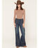 Image #1 - Wrangler Women's 70's Flare Stretch Denim Jeans, Dark Wash, hi-res