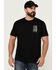 Image #2 - Howitzer Men's Flag Camo Shirt Sleeve Graphic T-Shirt , Black, hi-res