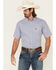 Cowboy Hardware Men's Two Tone Geo Print Short Sleeve Button Down Western Shirt , Turquoise, hi-res
