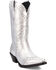 Image #1 - Dingo Women's Sweet Treat Metallic Western Boots - Snip Toe, Silver, hi-res