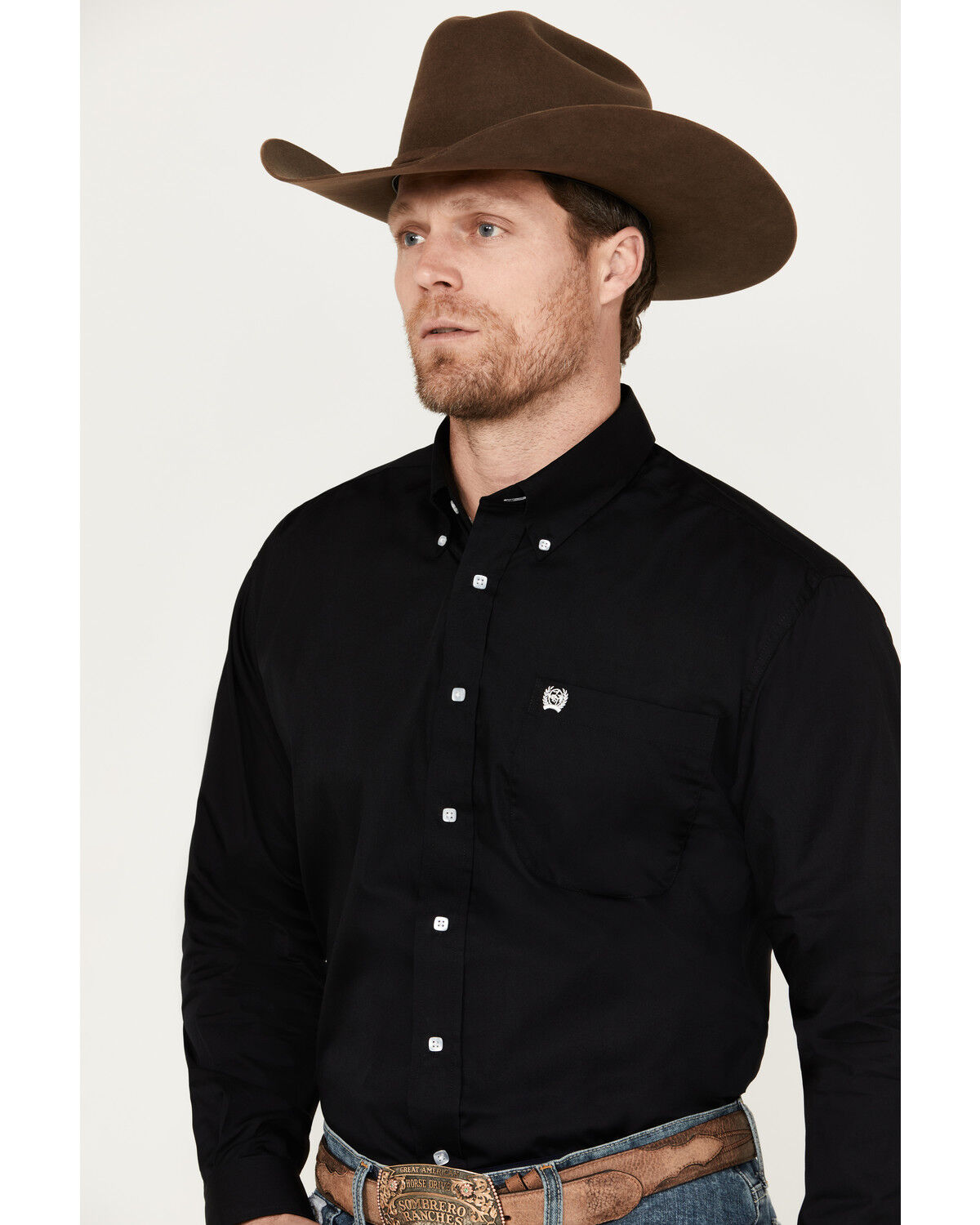 Image #2 - Cinch Men's Solid Black Button Down Western Shirt - Big & Tall, Black, hi-res