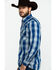 Cowboy Hardware Men's Royal Classic Plaid Long Sleeve Western Shirt , Royal Blue, hi-res