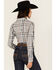 Image #4 - Shyanne Women's Plaid Print Long Sleeve Button-Down Stretch Western Shirt, Slate, hi-res