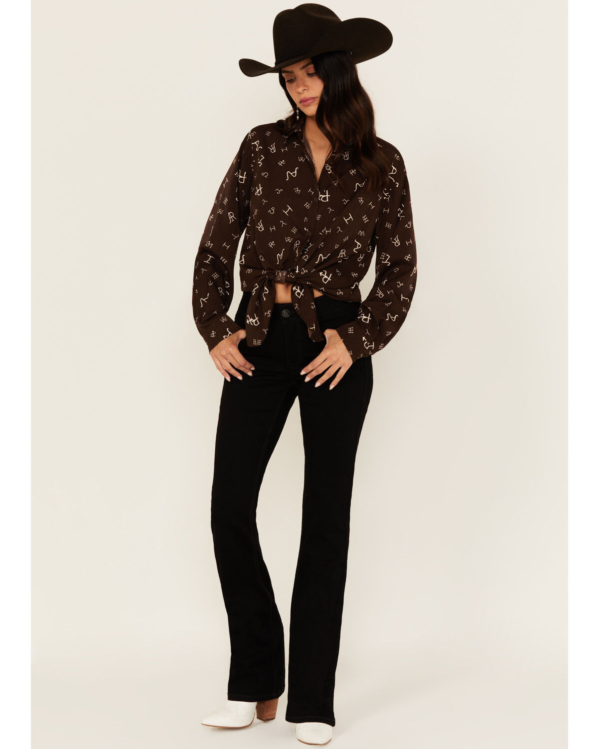 Image #1 - Rock & Roll Denim Women's Mid Rise Bootcut Stretch Denim Jeans, Black, hi-res