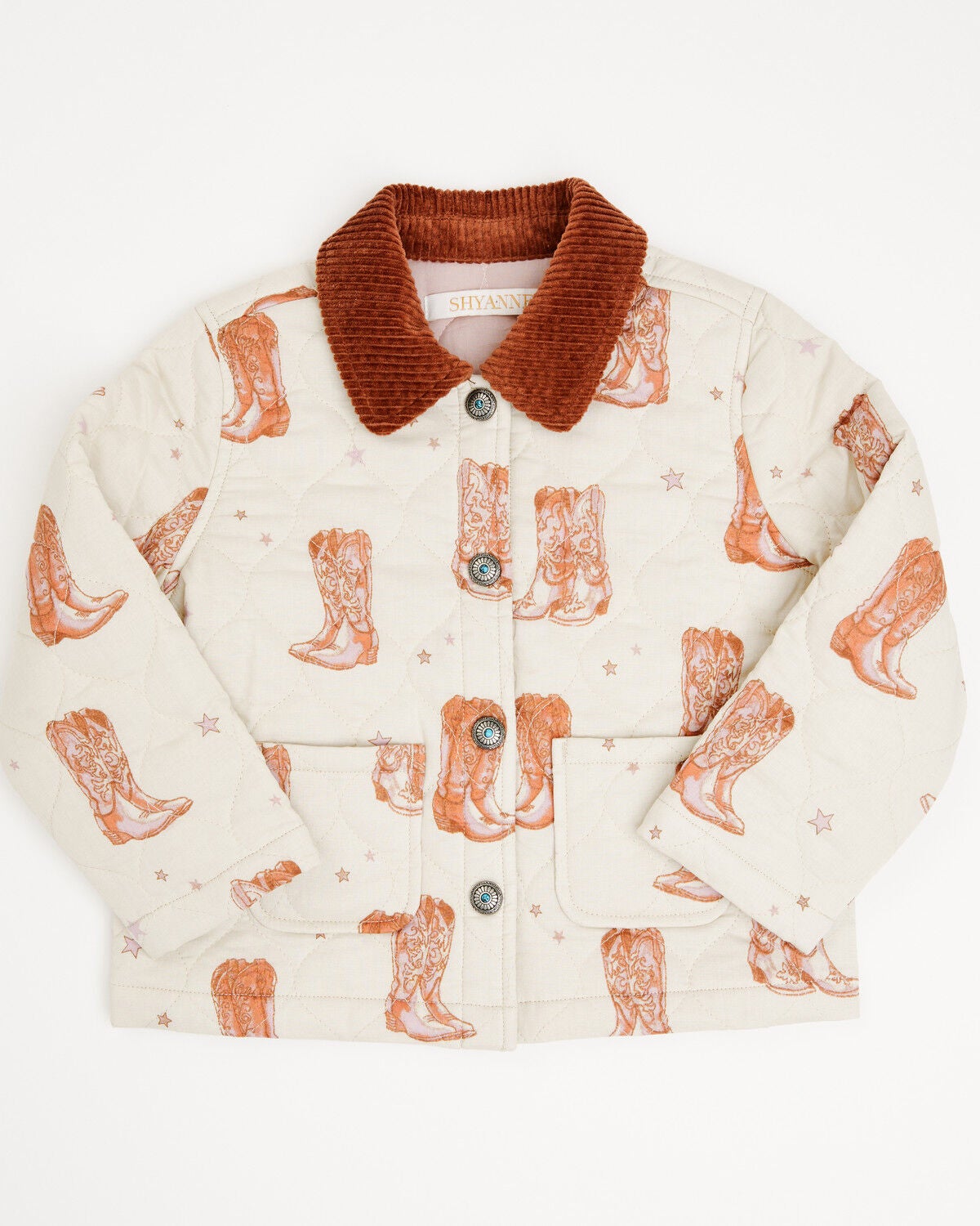 Image #1 - Shyanne Toddler Girls' Francis Cowboy Boot Snap Quilted Jacket, Oatmeal, hi-res