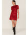 Image #2 - Band of the Free Women's Disco Diva Sequin Skirt, Red, hi-res