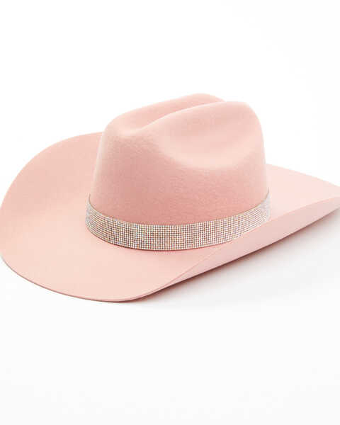 Idyllwind Women's Pink Rosecliff Western Wool & Rhinestone Cowboy Hat, Pink, hi-res
