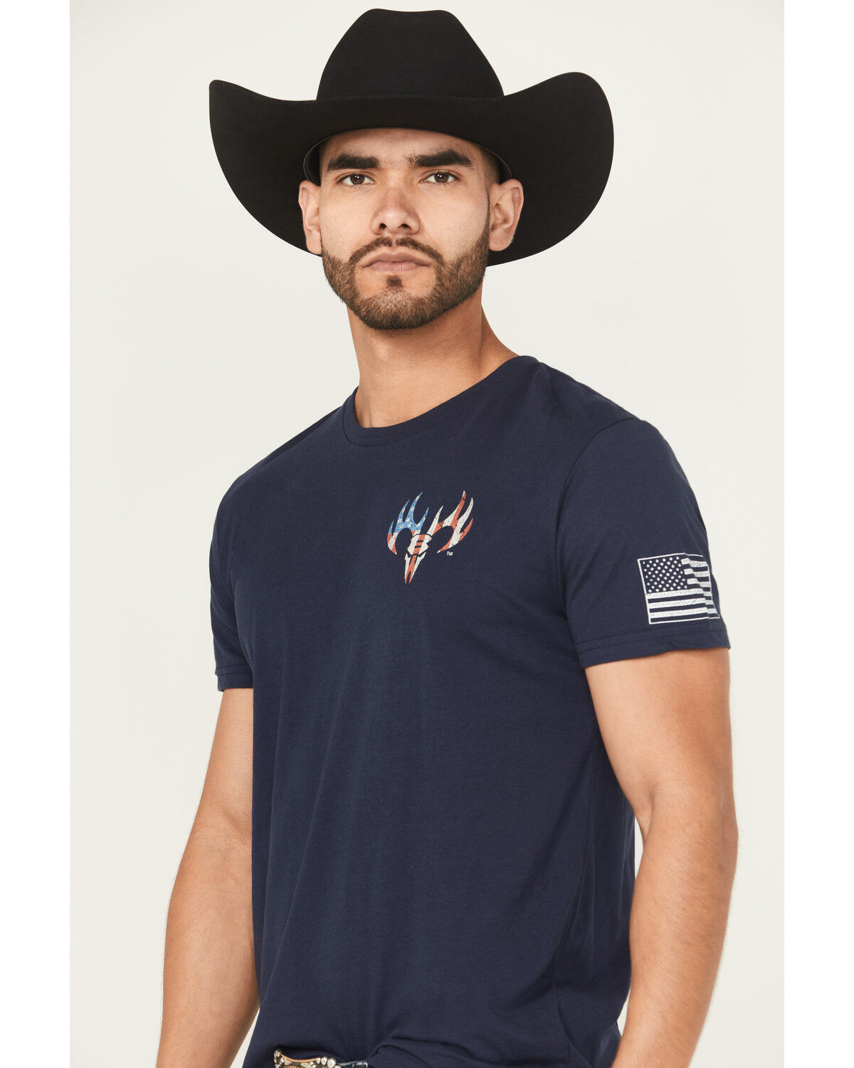 Image #3 - Buckwear Men's Patriot Rider Short Sleeve Graphic T-Shirt, Navy, hi-res