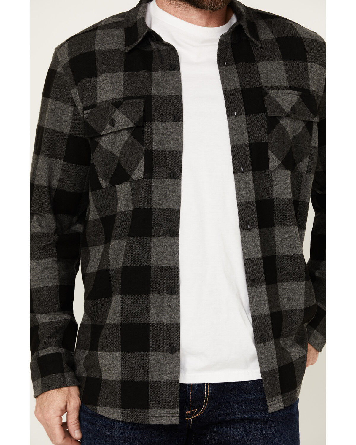 Image #3 - Brothers and Sons Men's Kent Plaid Print Long Sleeve Button-Down Shirt, Black, hi-res