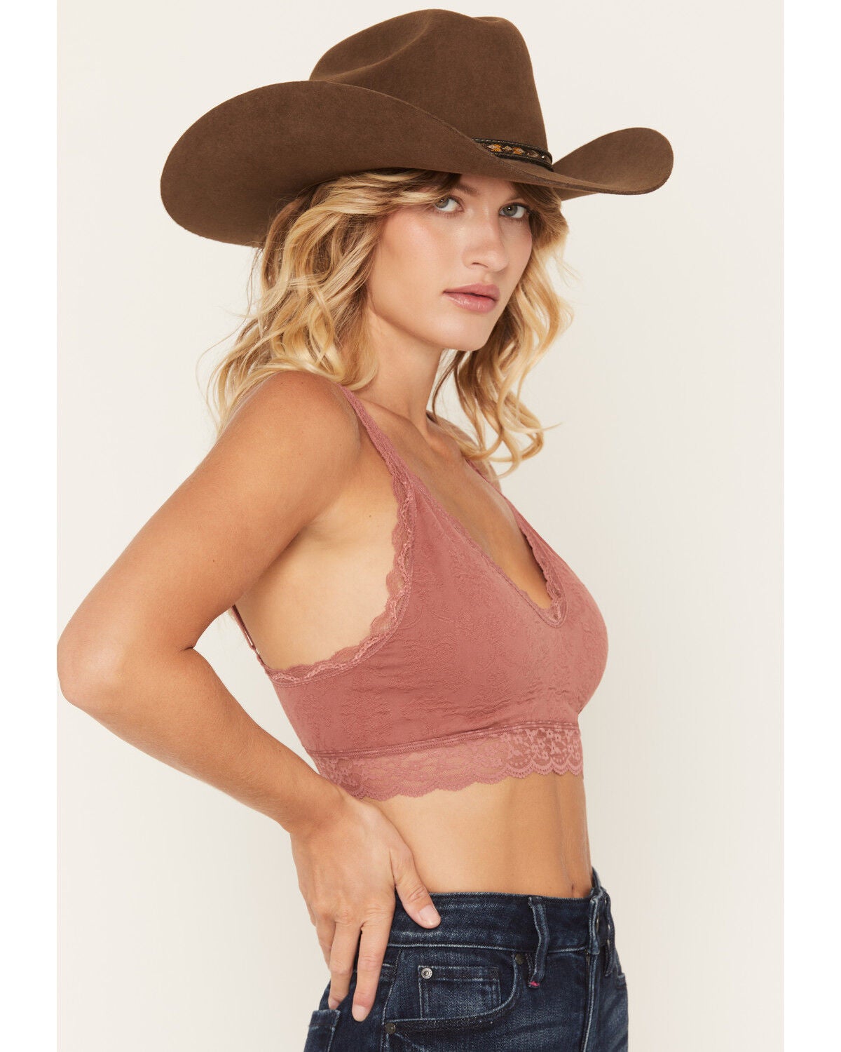 Image #2 - Fornia Women's Lace Brami, Mauve, hi-res