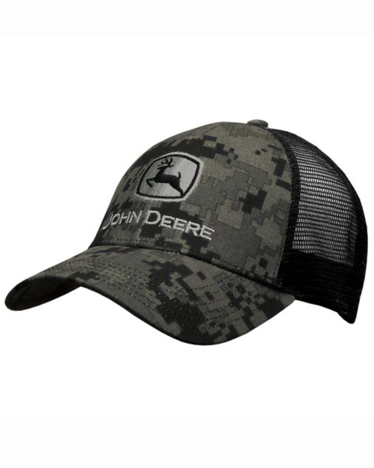 Image #1 - John Deere Men's Digi Camo Logo Embroidered Mesh Ball Cap, Black, hi-res