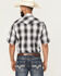 Image #4 - Roper Men's Plaid Print Short Sleeve Snap Western Shirt, Grey, hi-res