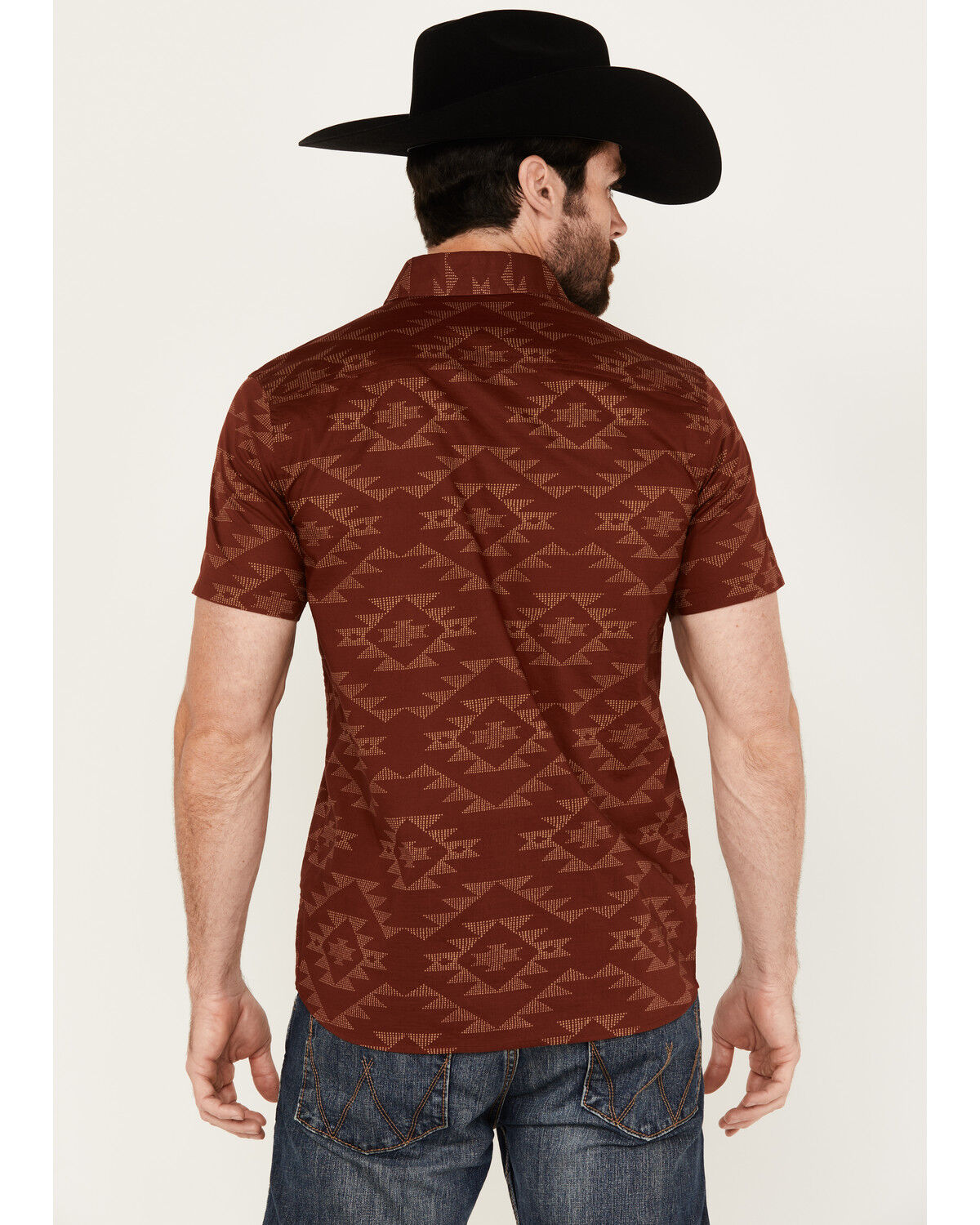 Image #4 - Pendleton Men's Shoreline Tonal Multicolor Print Short Sleeve Button-Down Shirt, Red, hi-res