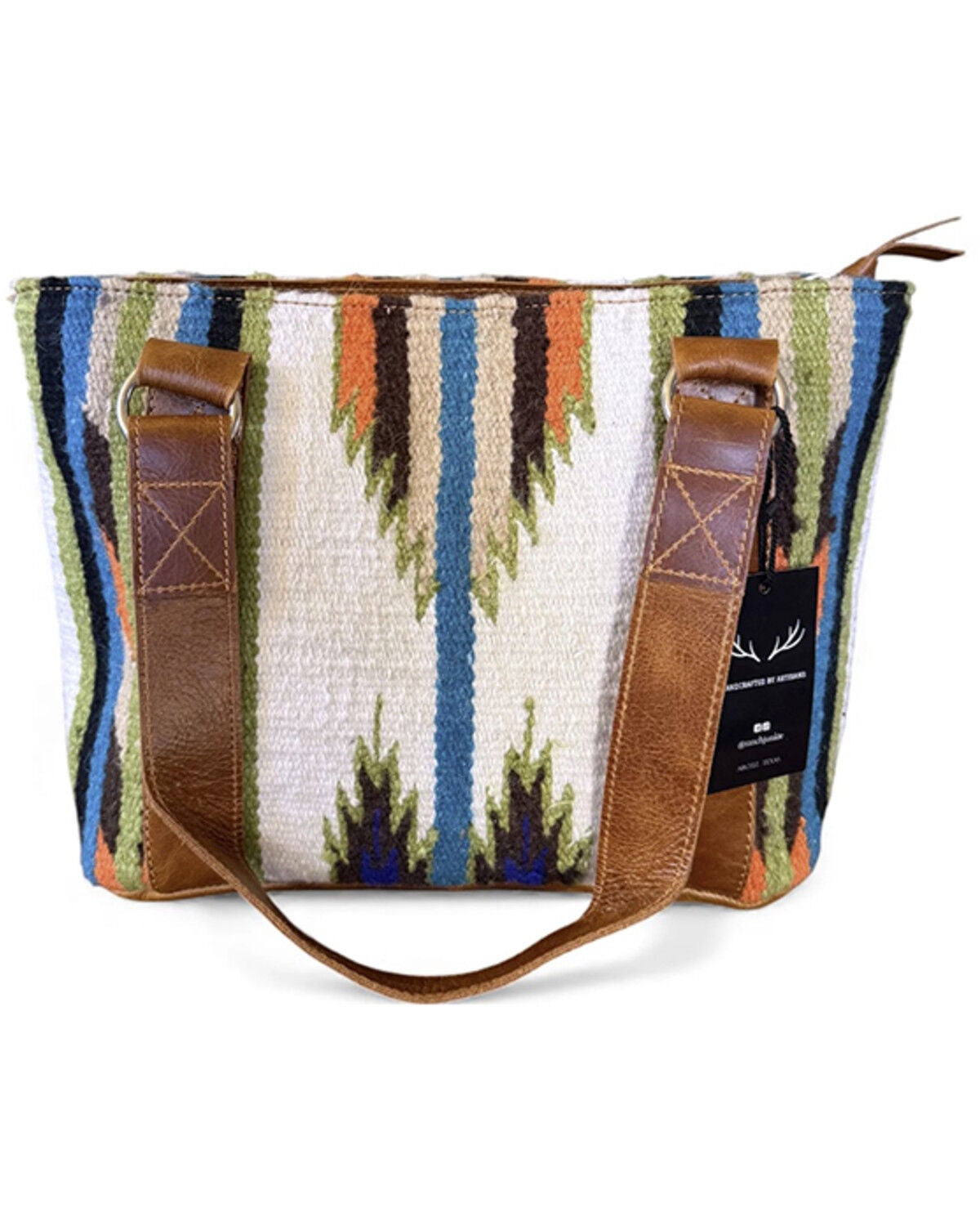 Image #2 - Ranch Junkie Women's Aspen Southwestern Wool Saddle Blanket Tote Bag, Multi, hi-res
