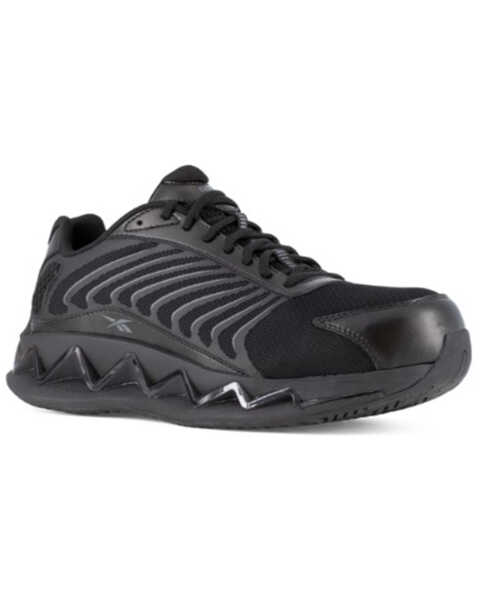 Image #1 - Reebok Men's Zig Elusion Heritage Low Cut Work Sneakers - Composite Toe, Black, hi-res