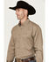 Image #2 - George Strait by Wrangler Men's Geo Print Long Sleeve Button-Down Shirt, Tan, hi-res