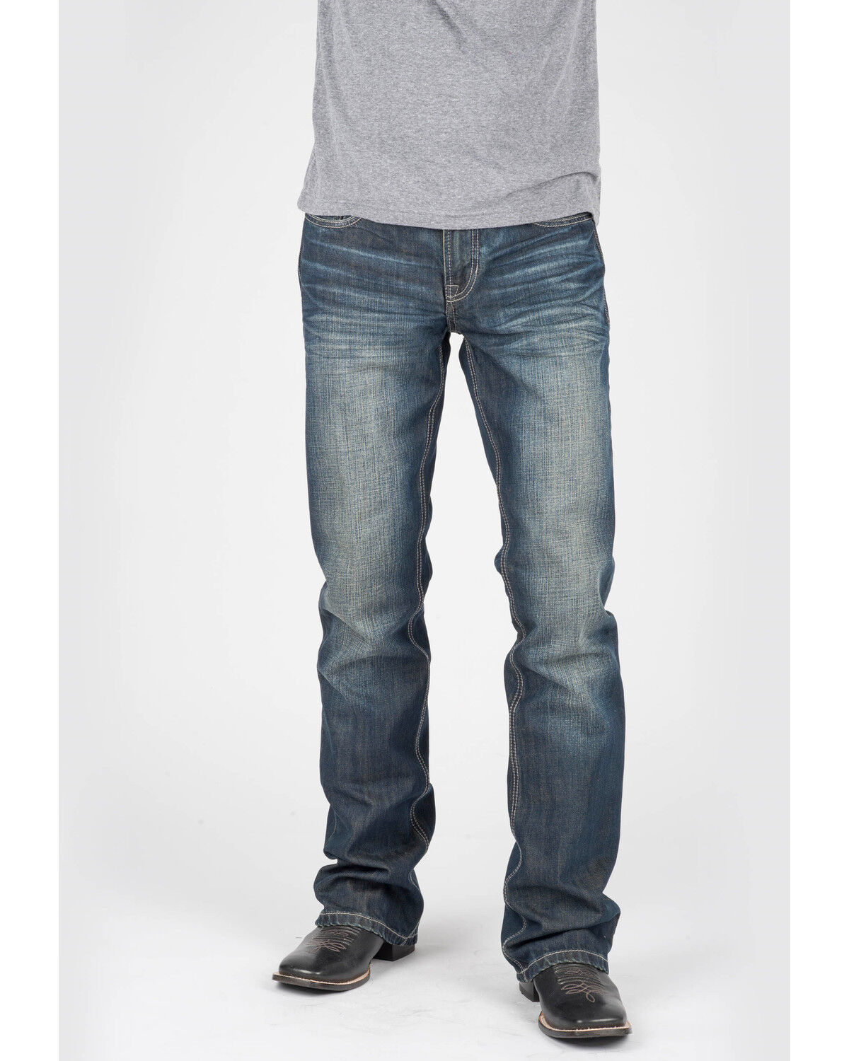 Image #3 - Tin Haul Men's Jagger Fit Corded Bootcut Jeans, Indigo, hi-res