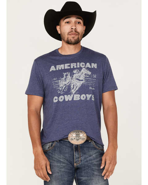 Image #1 - Wrangler Men's American Cowboys Rodeo Graphic T-Shirt , Indigo, hi-res