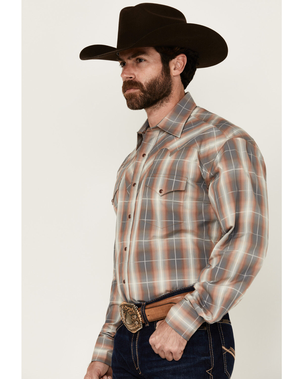 Image #2 - Stetson Men's Plaid Print Long Sleeve Snap Western Shirt, Multi, hi-res